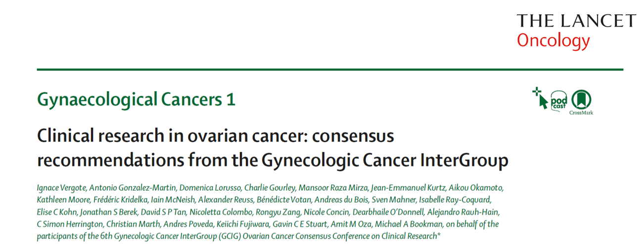 6ème conférence de consensus dans les cancers de l’ovaire publiée dans Lancet Oncology !